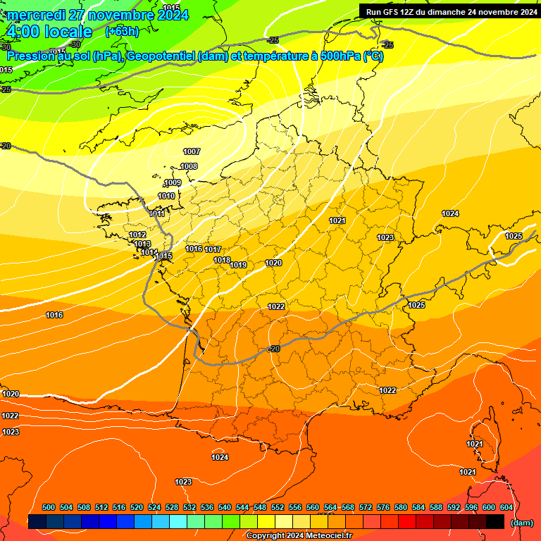 Modele GFS - Carte prvisions 