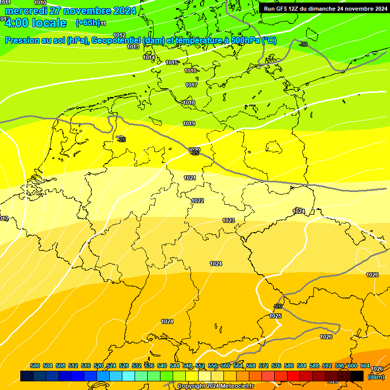 Modele GFS - Carte prvisions 