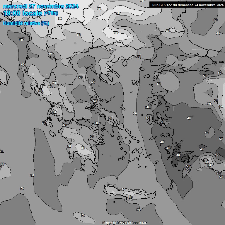 Modele GFS - Carte prvisions 