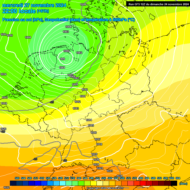 Modele GFS - Carte prvisions 