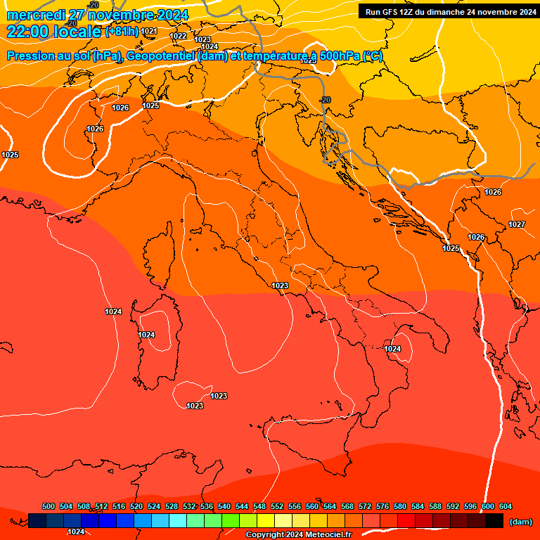 Modele GFS - Carte prvisions 