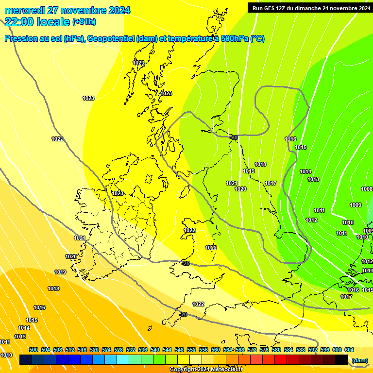 Modele GFS - Carte prvisions 