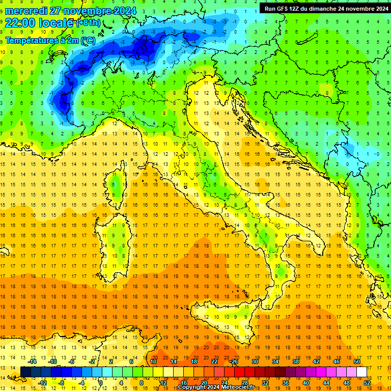 Modele GFS - Carte prvisions 