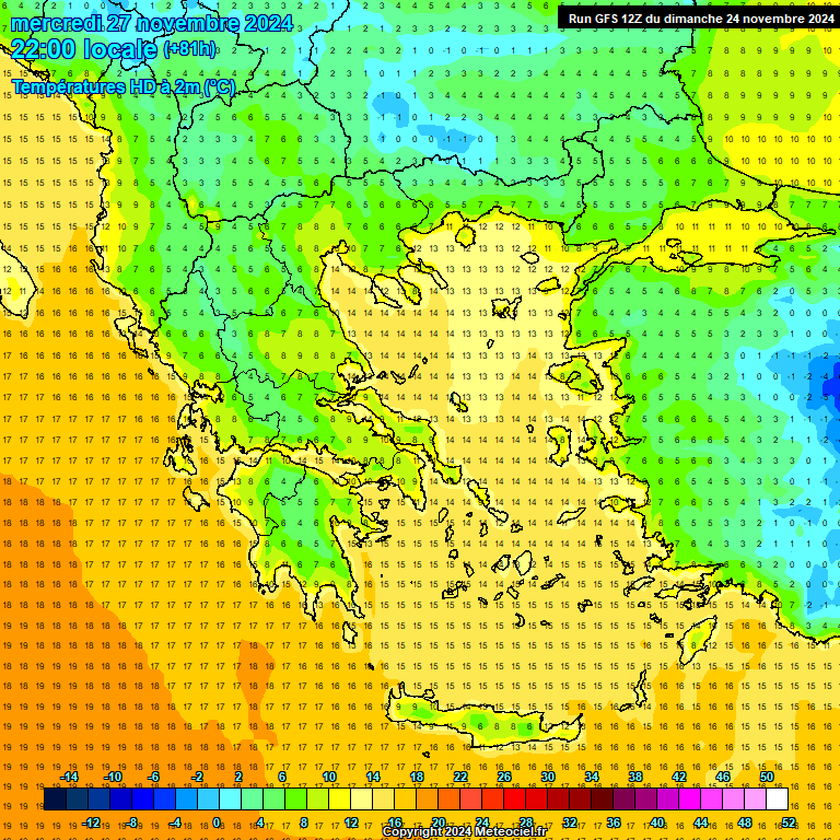 Modele GFS - Carte prvisions 