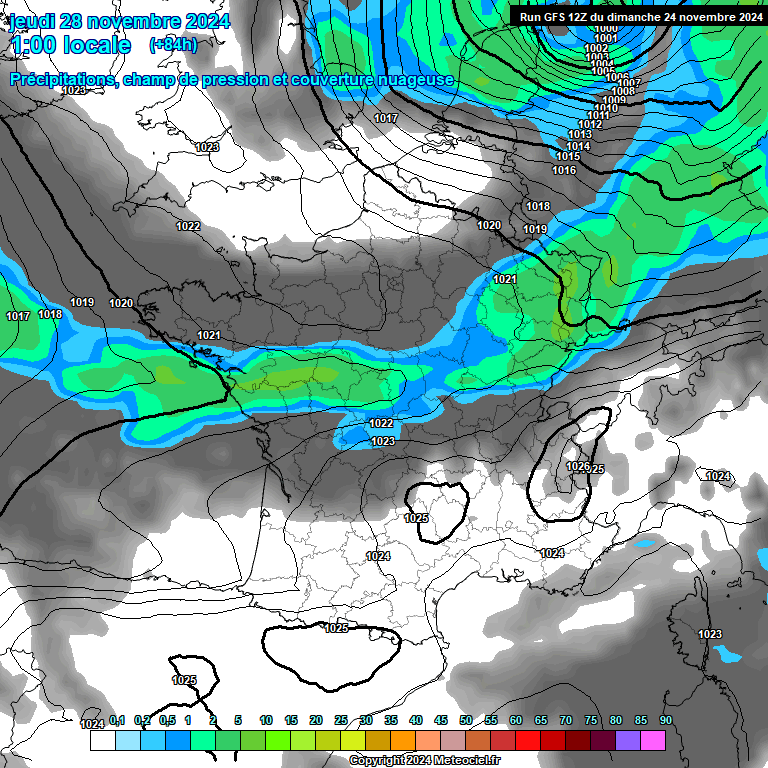 Modele GFS - Carte prvisions 