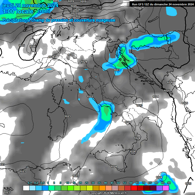 Modele GFS - Carte prvisions 