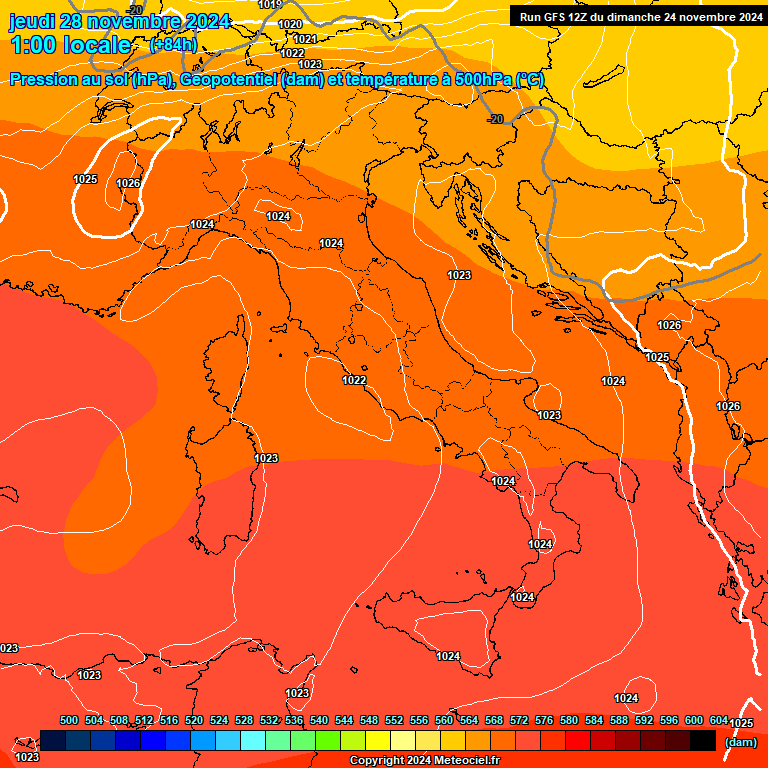 Modele GFS - Carte prvisions 