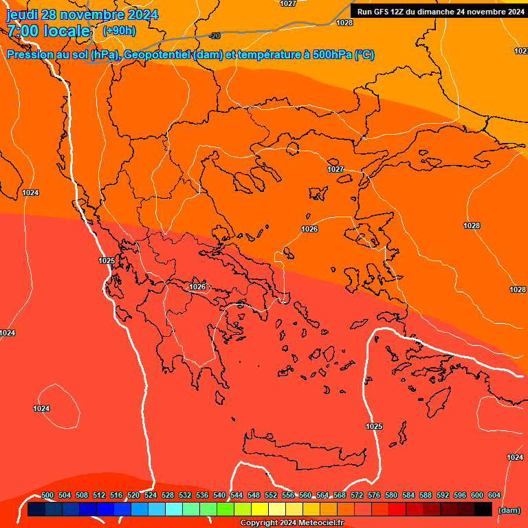 Modele GFS - Carte prvisions 