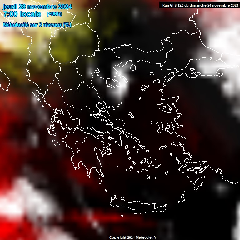 Modele GFS - Carte prvisions 