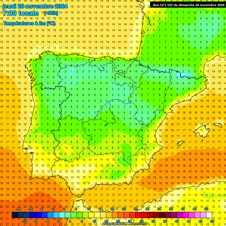 Modele GFS - Carte prvisions 