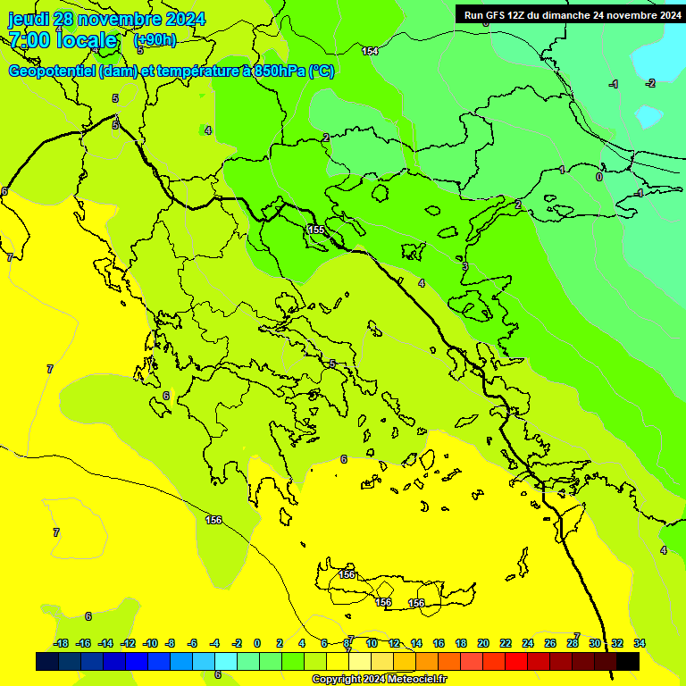 Modele GFS - Carte prvisions 