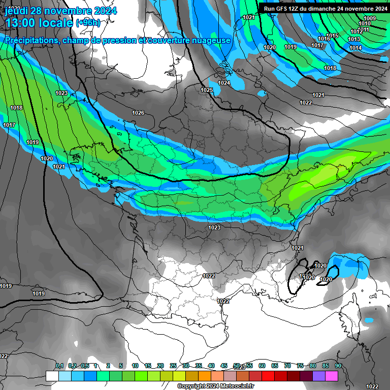 Modele GFS - Carte prvisions 