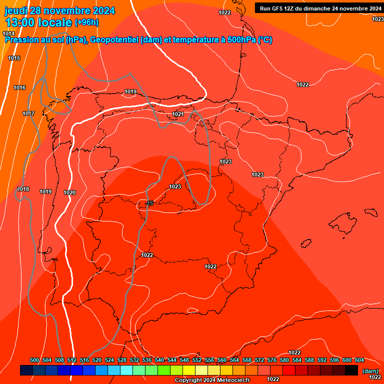 Modele GFS - Carte prvisions 