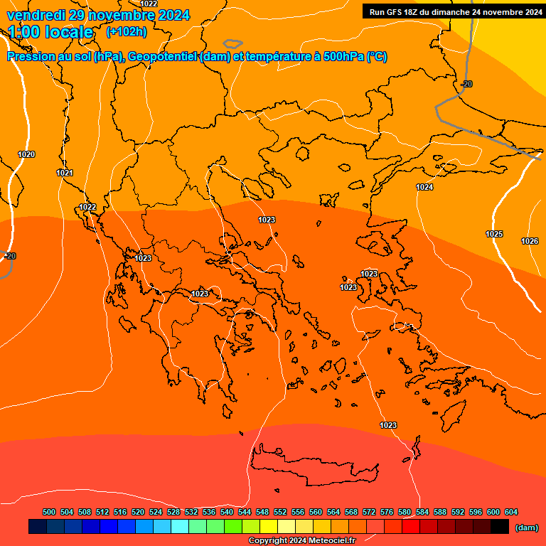 Modele GFS - Carte prvisions 