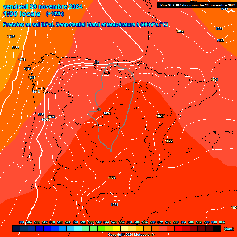 Modele GFS - Carte prvisions 