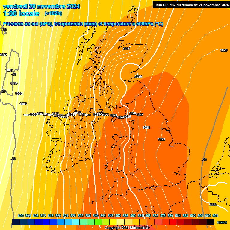 Modele GFS - Carte prvisions 