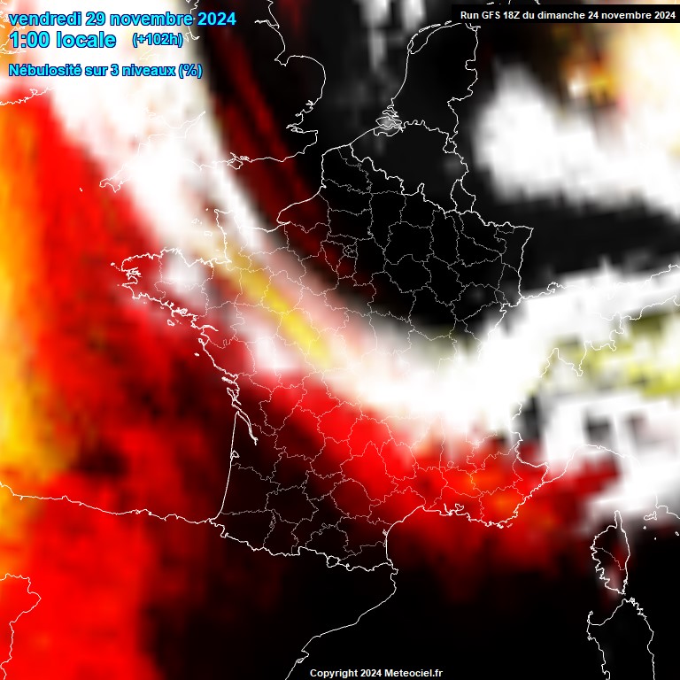 Modele GFS - Carte prvisions 