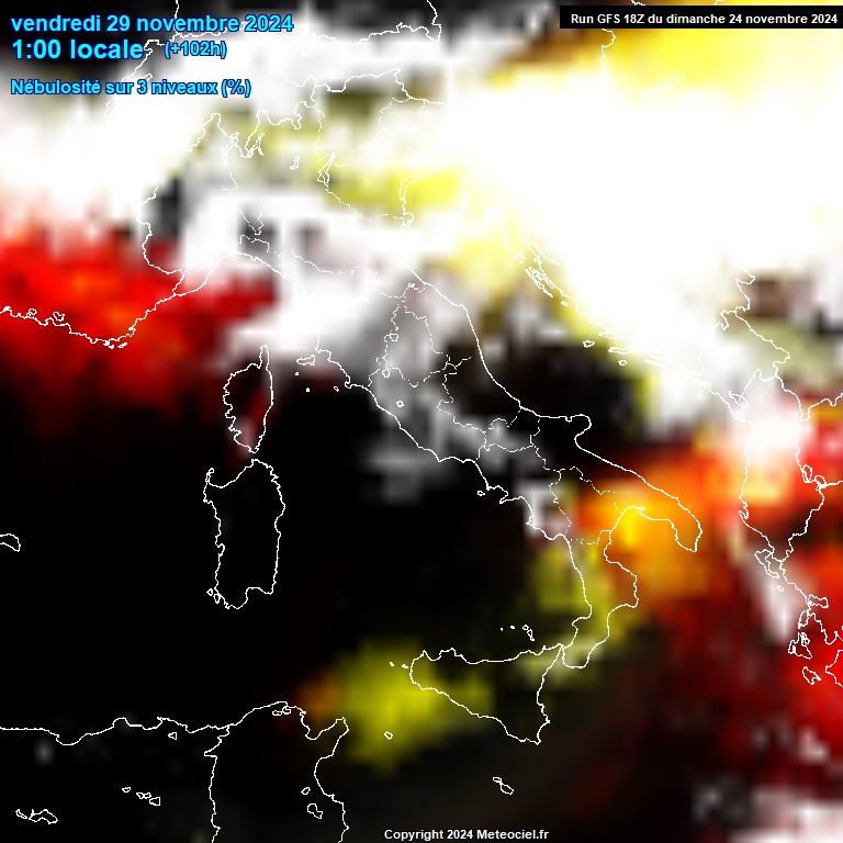 Modele GFS - Carte prvisions 