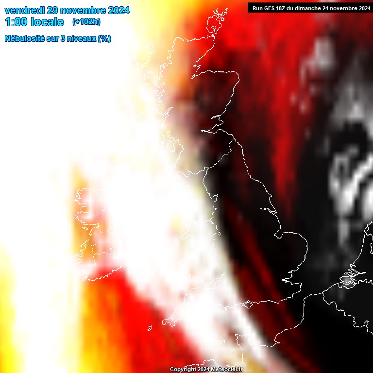 Modele GFS - Carte prvisions 