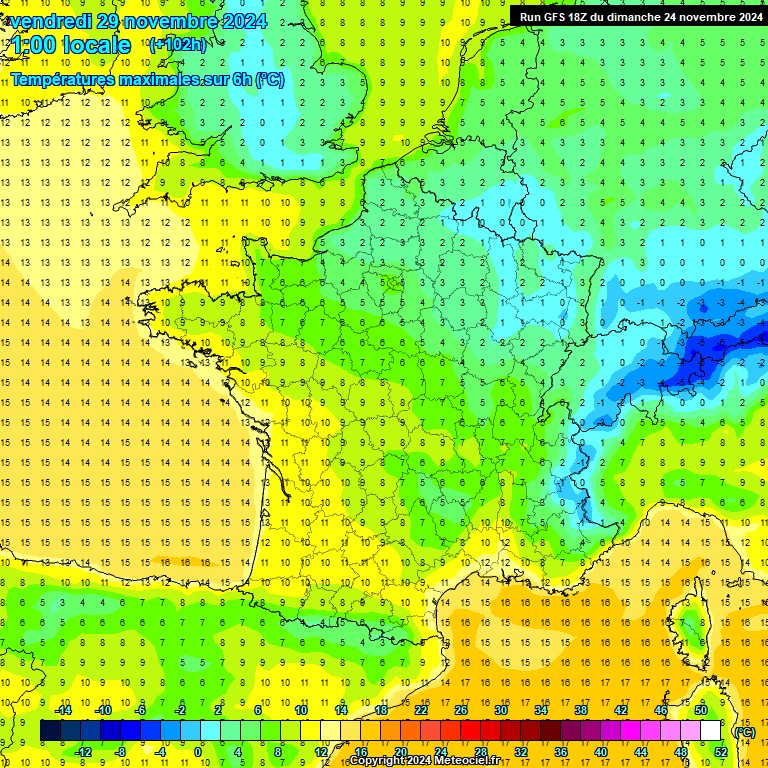 Modele GFS - Carte prvisions 