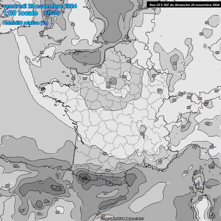 Modele GFS - Carte prvisions 