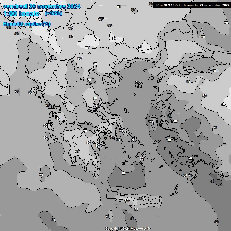 Modele GFS - Carte prvisions 