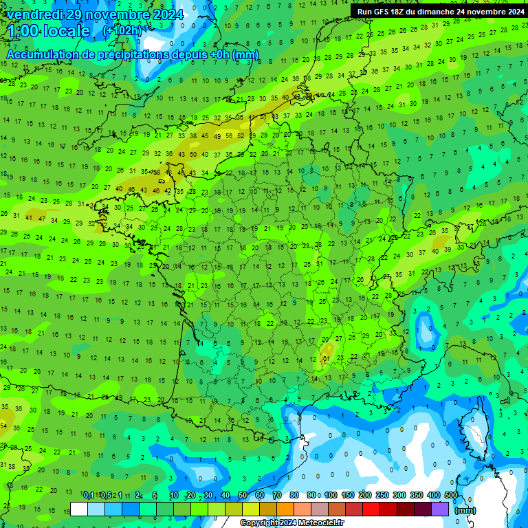 Modele GFS - Carte prvisions 