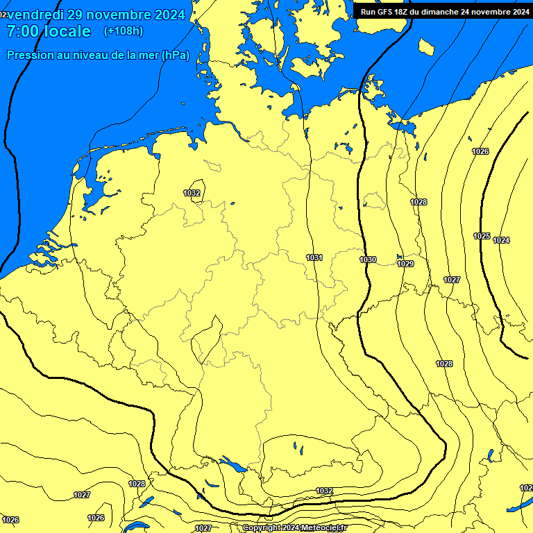 Modele GFS - Carte prvisions 