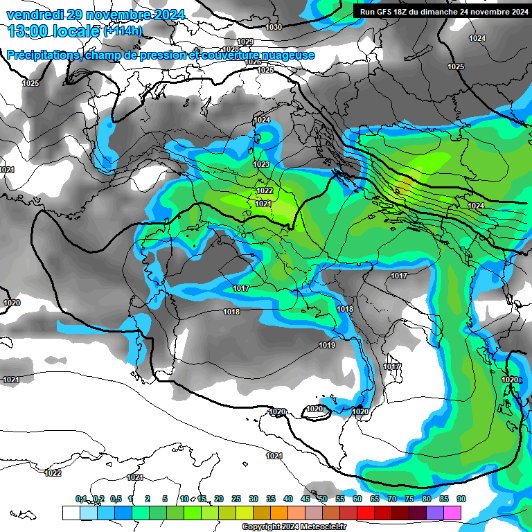 Modele GFS - Carte prvisions 