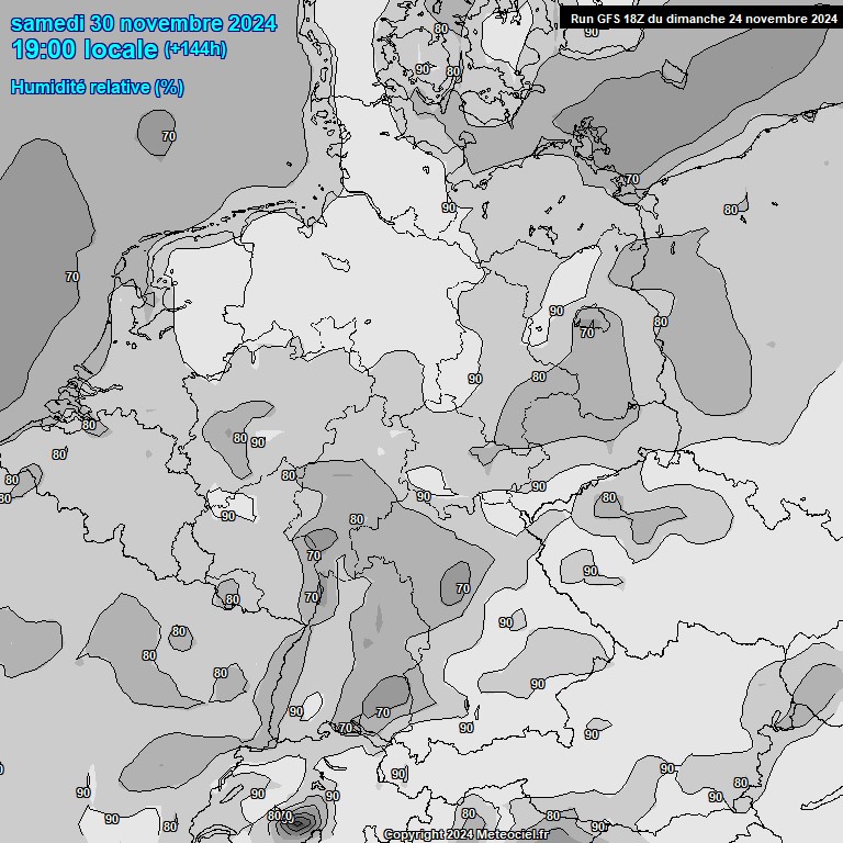 Modele GFS - Carte prvisions 