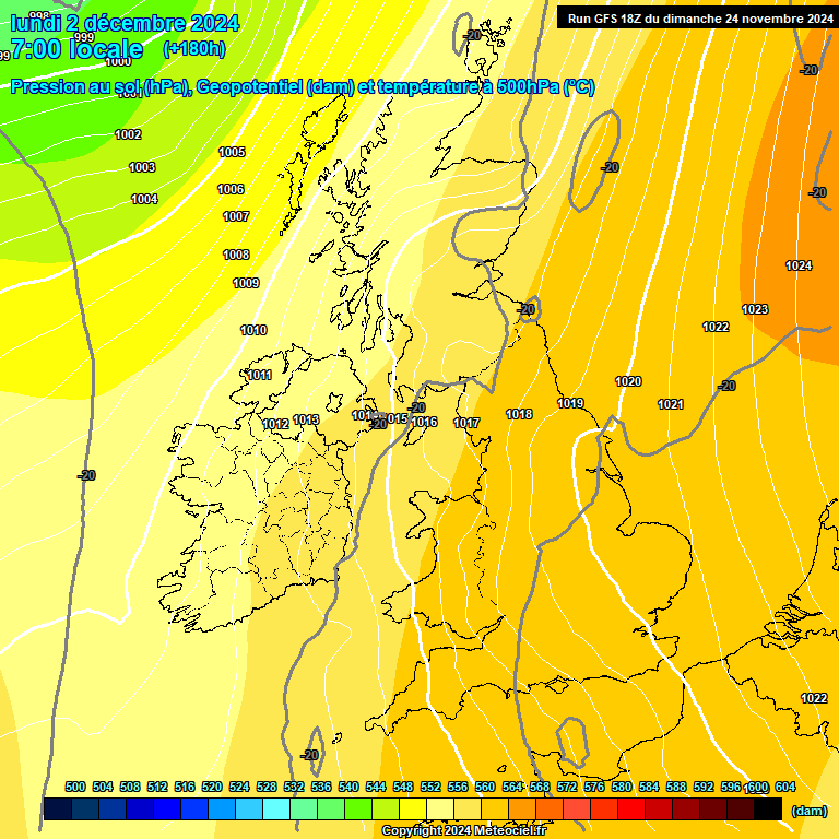 Modele GFS - Carte prvisions 