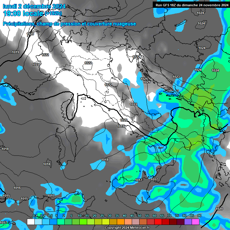 Modele GFS - Carte prvisions 