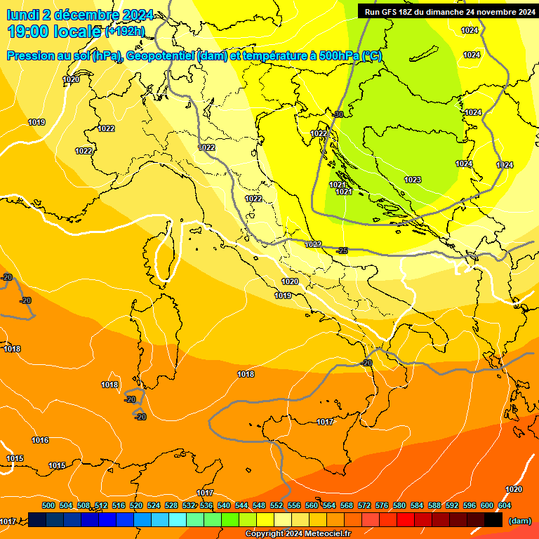 Modele GFS - Carte prvisions 