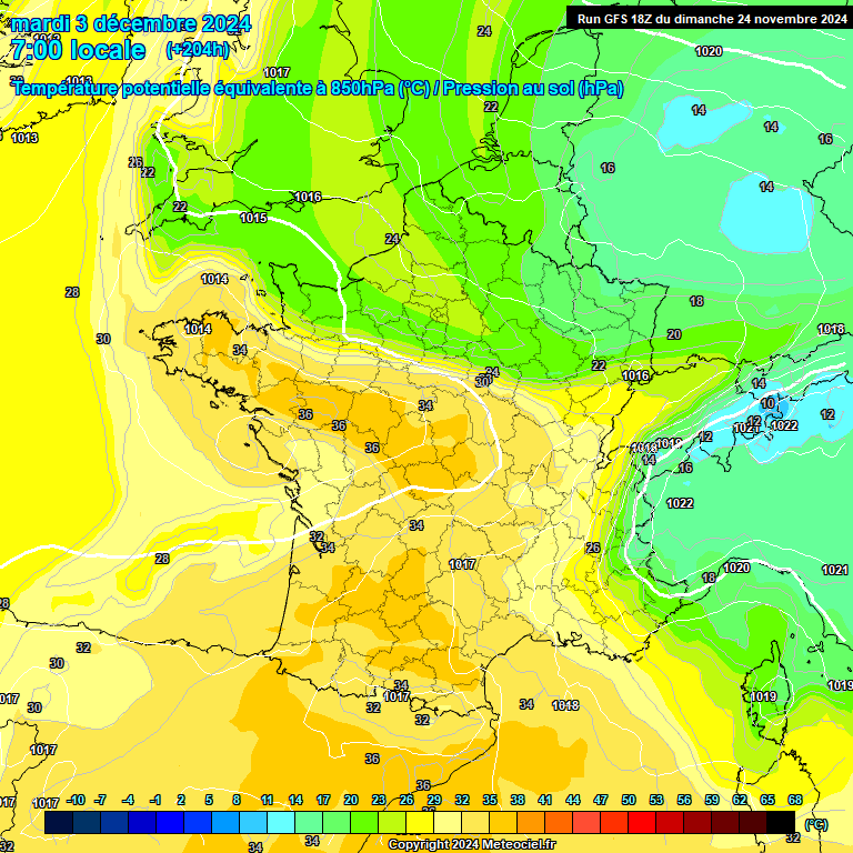 Modele GFS - Carte prvisions 