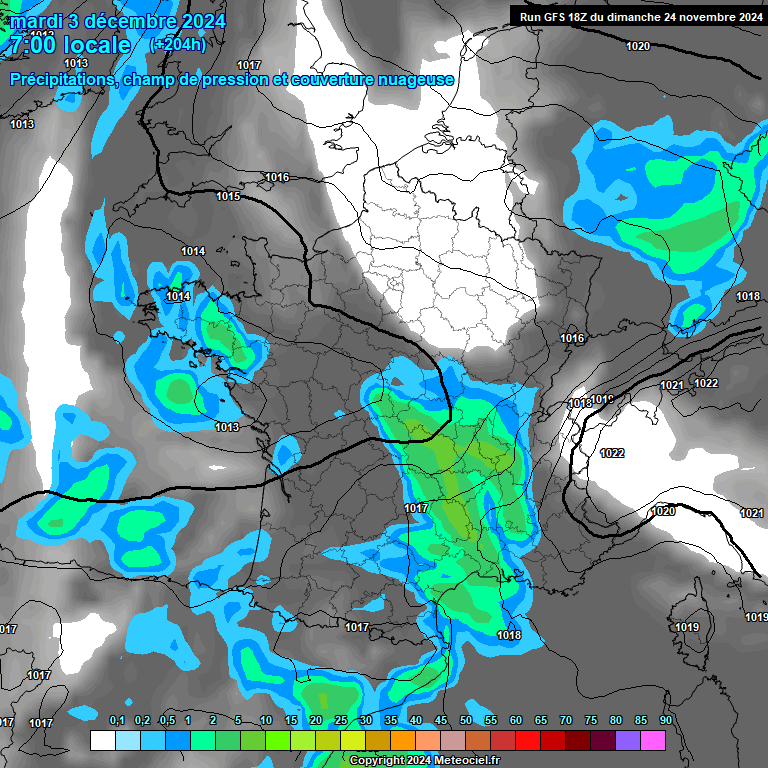 Modele GFS - Carte prvisions 