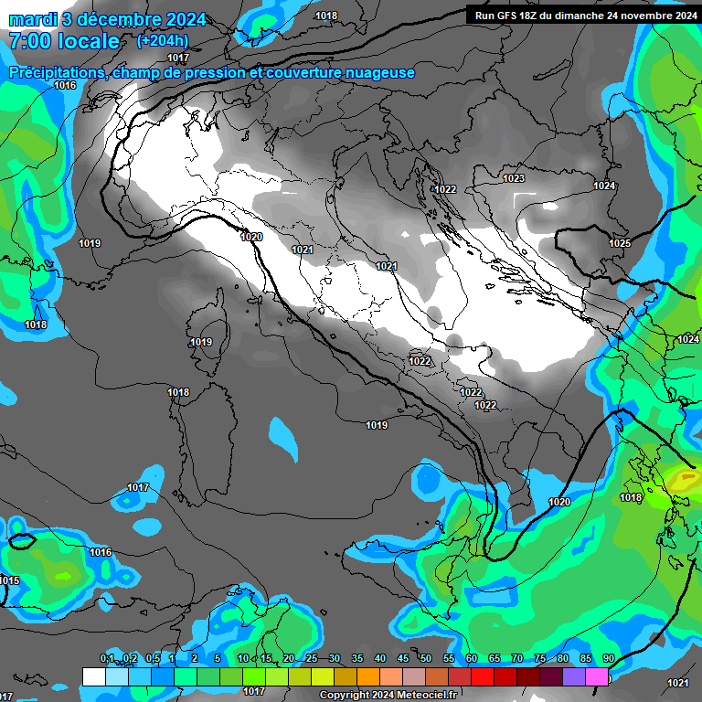 Modele GFS - Carte prvisions 