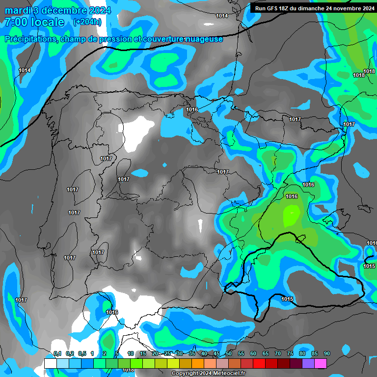 Modele GFS - Carte prvisions 