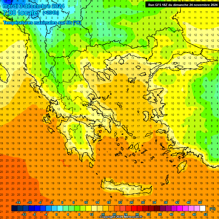 Modele GFS - Carte prvisions 