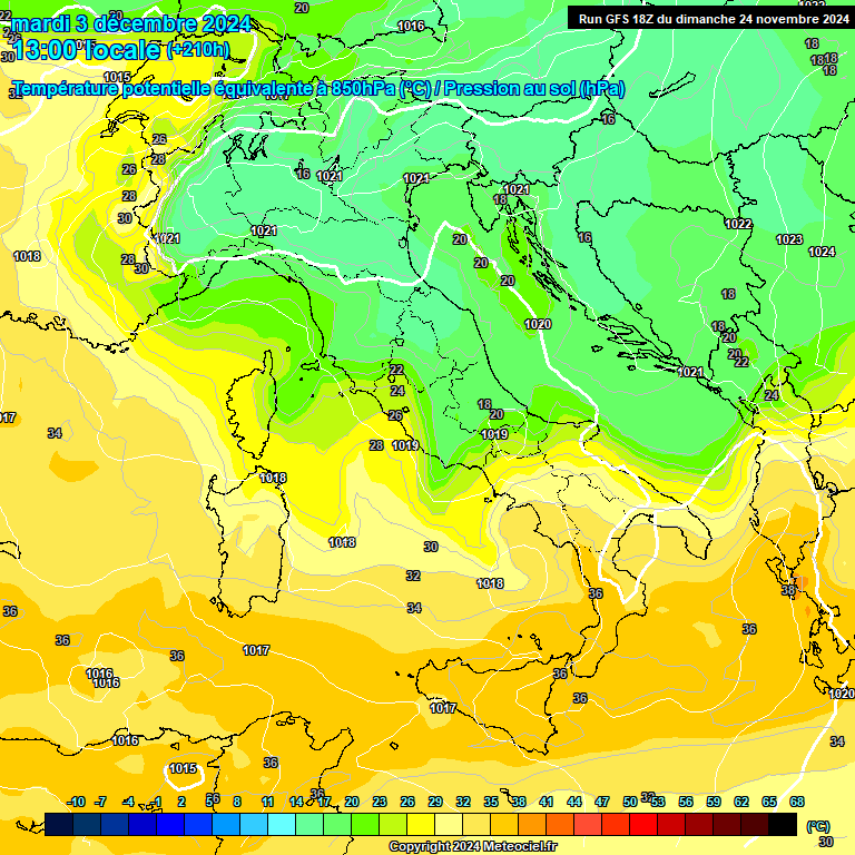 Modele GFS - Carte prvisions 