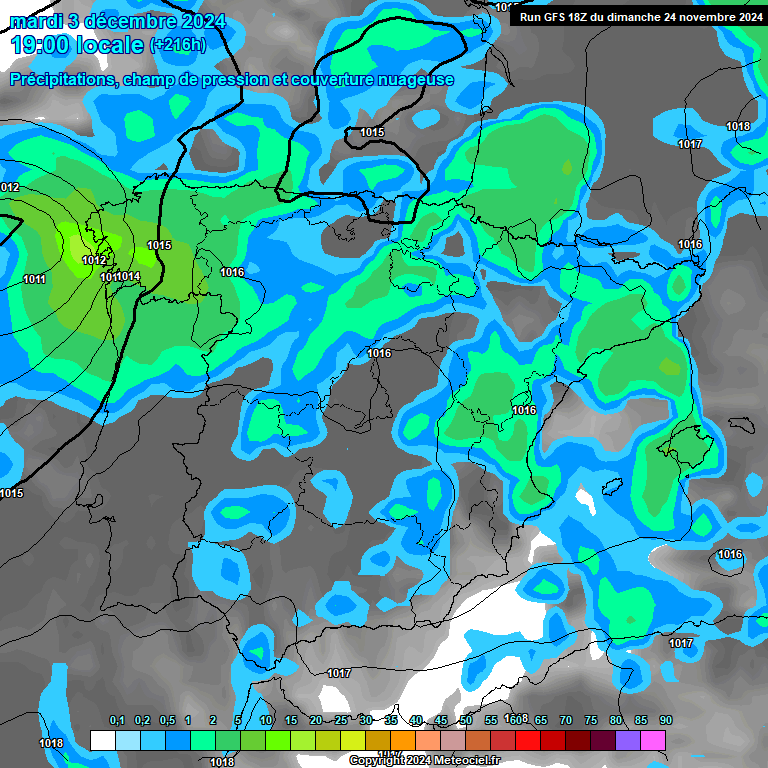 Modele GFS - Carte prvisions 