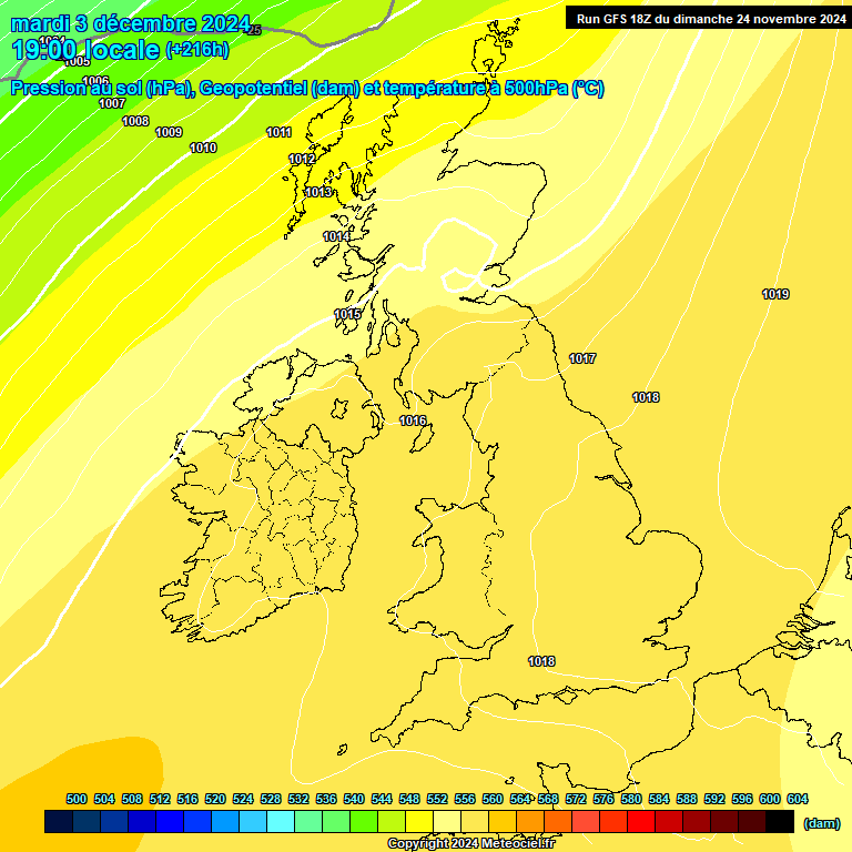 Modele GFS - Carte prvisions 