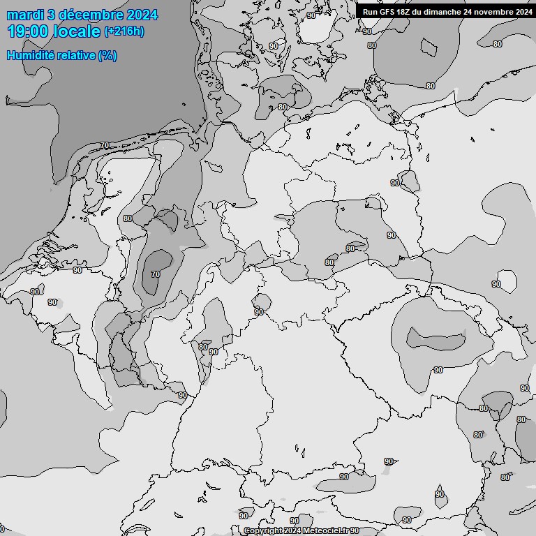 Modele GFS - Carte prvisions 