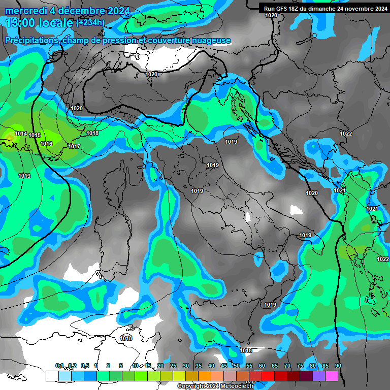 Modele GFS - Carte prvisions 