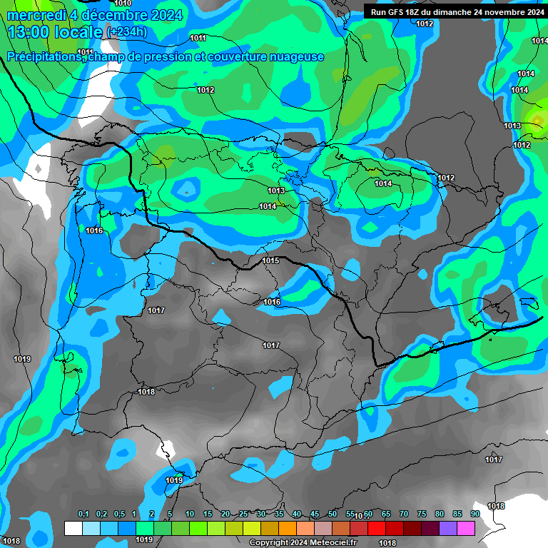 Modele GFS - Carte prvisions 