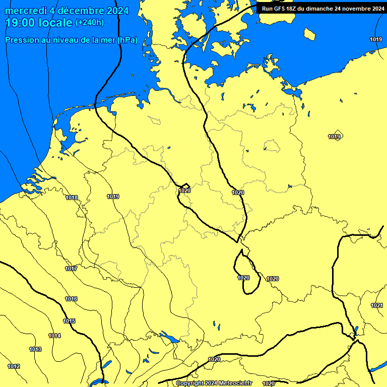 Modele GFS - Carte prvisions 