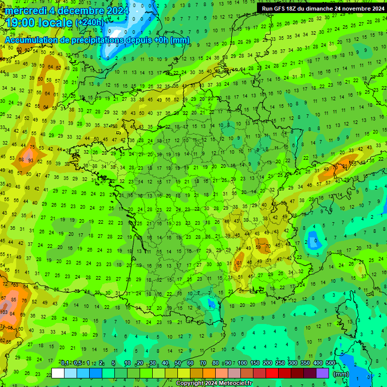 Modele GFS - Carte prvisions 