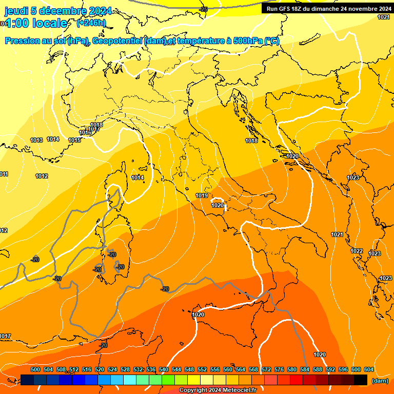 Modele GFS - Carte prvisions 