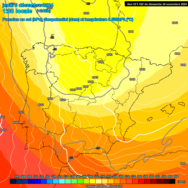 Modele GFS - Carte prvisions 