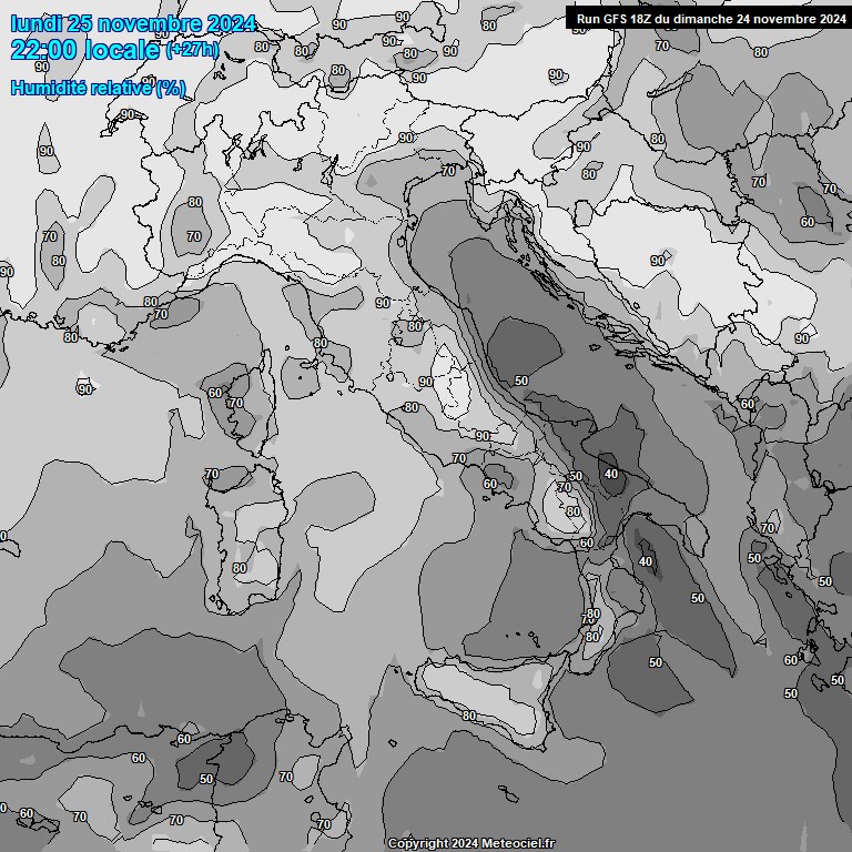 Modele GFS - Carte prvisions 