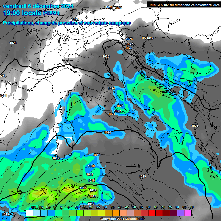 Modele GFS - Carte prvisions 